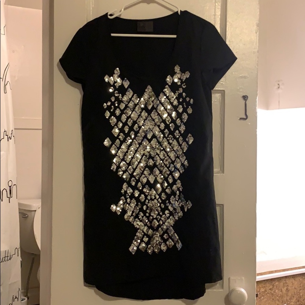 Black w/sequins Mini Sheath Dress